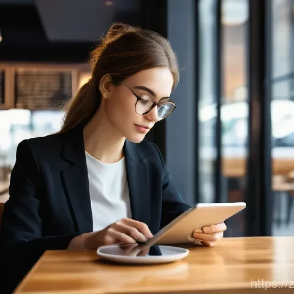 웹사이트에서 커스텀 폰트 적용 방법 - **Prompt 1: User Experience with Custom Fonts**
    A young woman, neatly dressed in smart casual at...