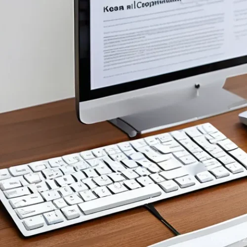 한글과 영어 혼용 문서에 어울리는 폰트 - **Prompt:** A clean and modern digital workspace showcasing a sophisticated document displayed on a ...